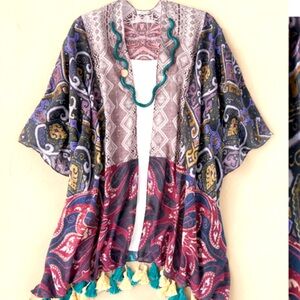Coldwater Creek Moon Dance Kimono with Tassels OS (Flawed)